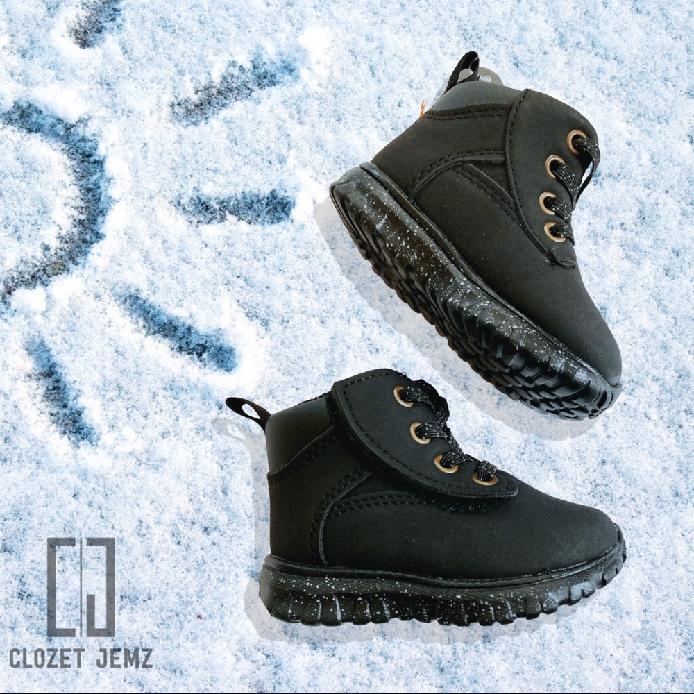 (3) Toddler Boy's Wonder Nation Black Boots NWT